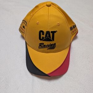 CAT racing Yellow Baseball Cap with Red & Black Accents